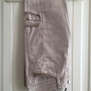 White House Black Market like new tan denim slim ankle pants. Super cute. Sz 8